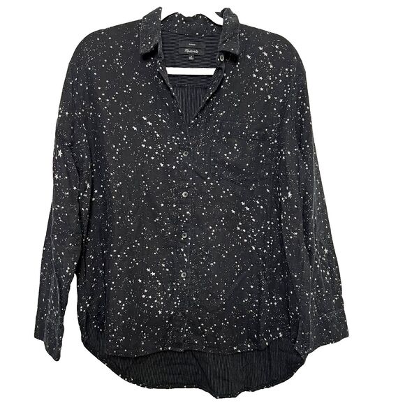 Madewell Oversized Ex-Boyfriend Shirt In Star Print Button Down Women's Size M - Picture 4 of 16